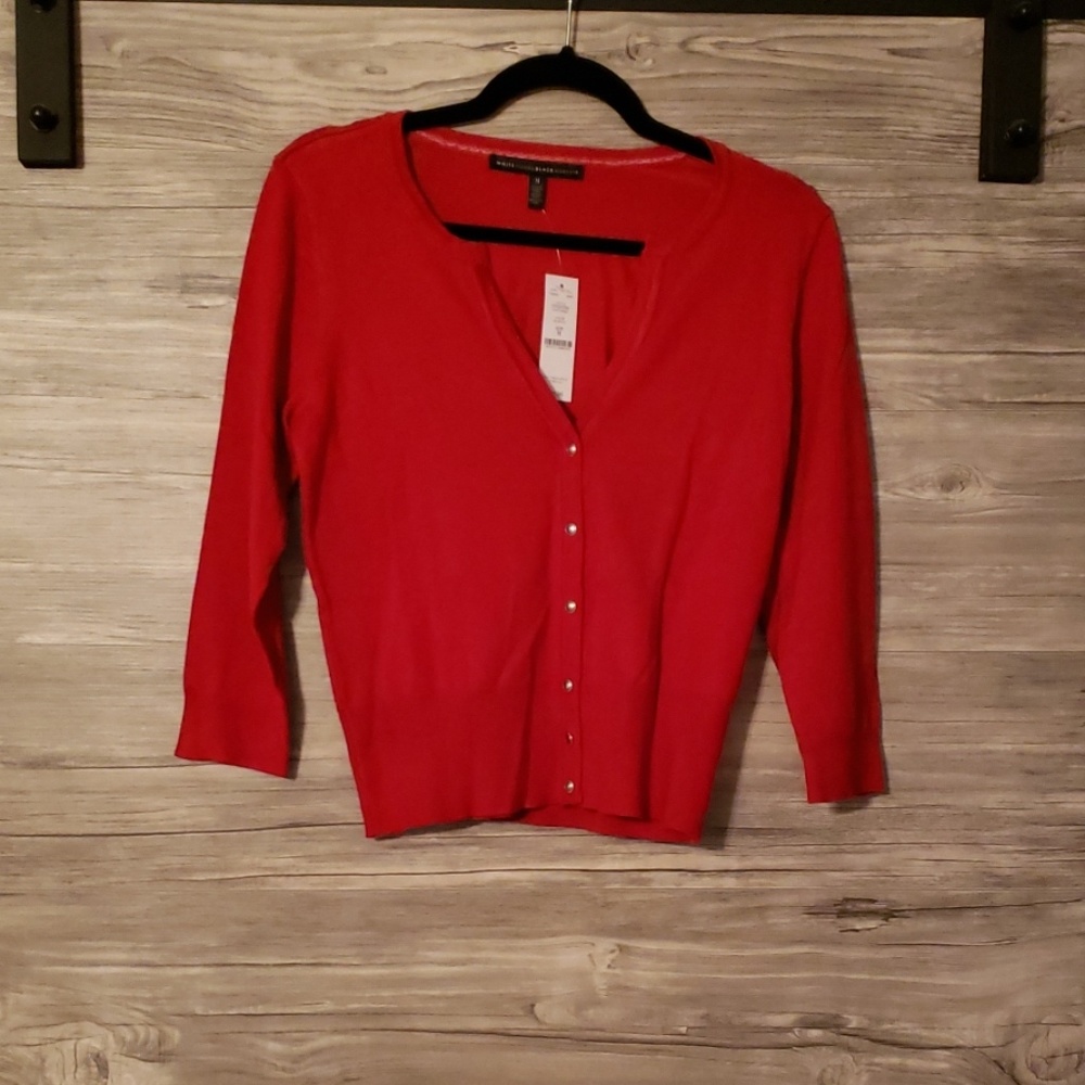 NWT WHBM Red Cardigan